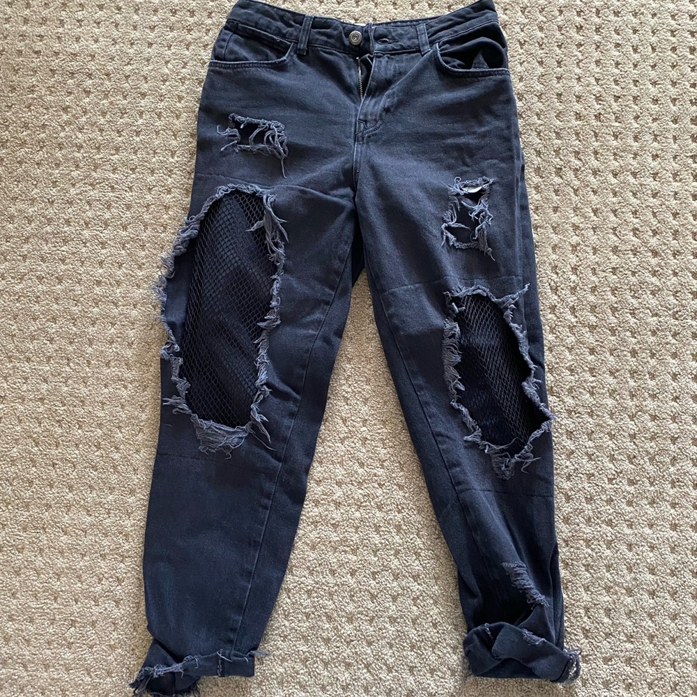 zara black boyfriend jeans size 26
